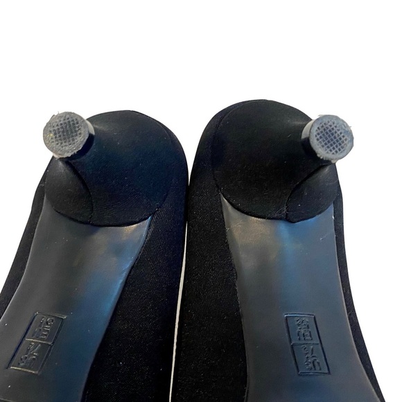 AEROSOLES Cheerful Black Fabric Kitten Heel Pumps Size 7.5 - Picture 7 of 9